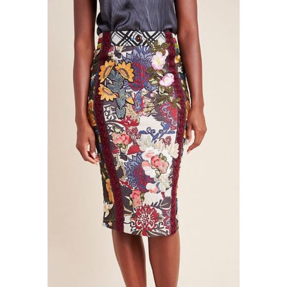 Byron Lars Beauty Mark Dresses & Skirts - Byron Lars Beauty Mark Anthropologie Jessica Floral Pencil Skirt Size 4 NWT